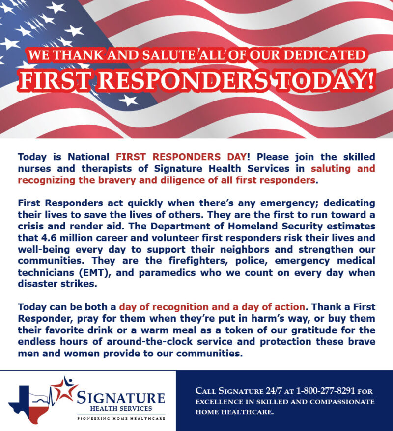 National First Responders' Day Signature Health Services